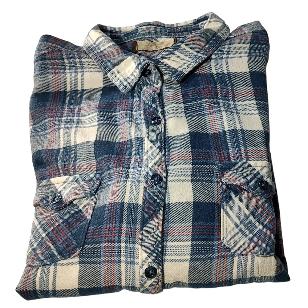 Plaid Button Down Shirt - Blue and White - Picture 6 of 11